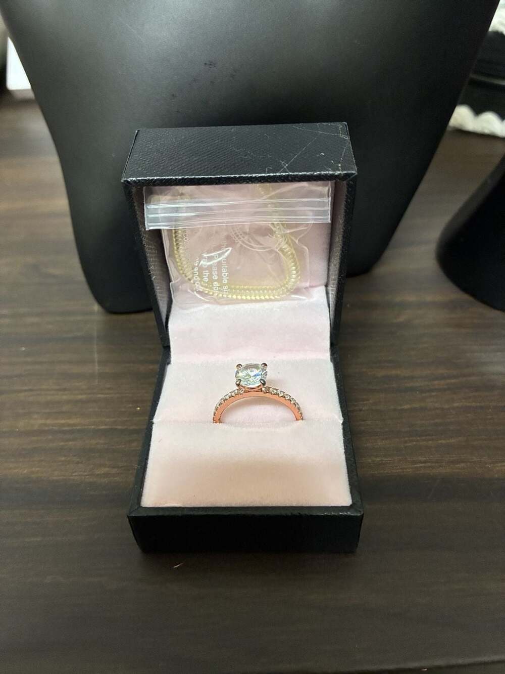 Ainuoshi Solitaire Ring Size 7.5 Rose Gold Plated CZ